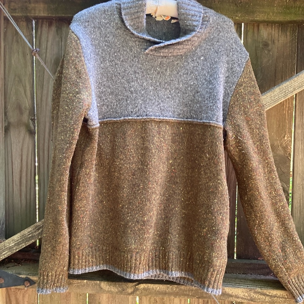 C/89 Green and grey wool blend sweater